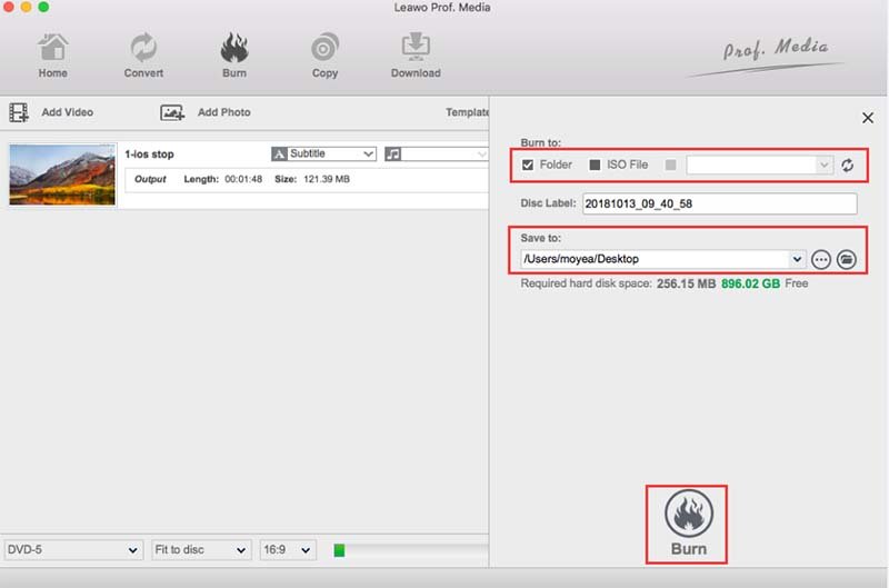 burning settings