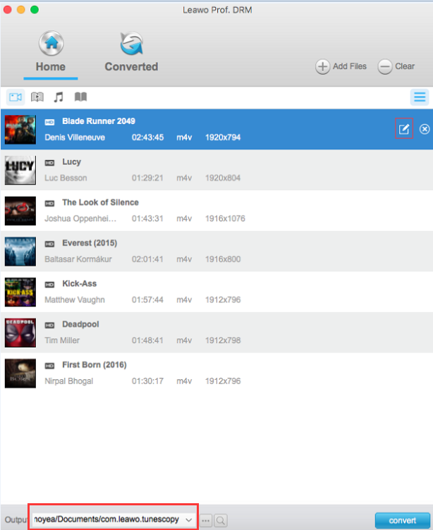 set output folder